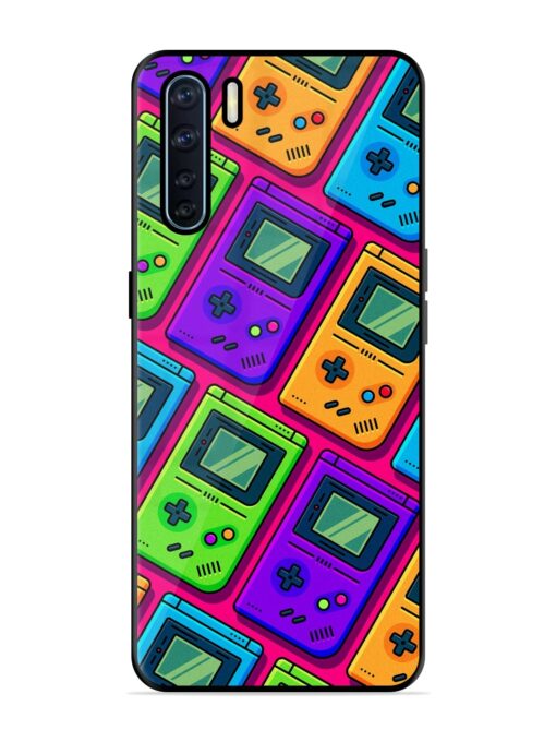 Game Seamless Pattern Glossy Metal Phone Cover for Oppo F15 Zapvi