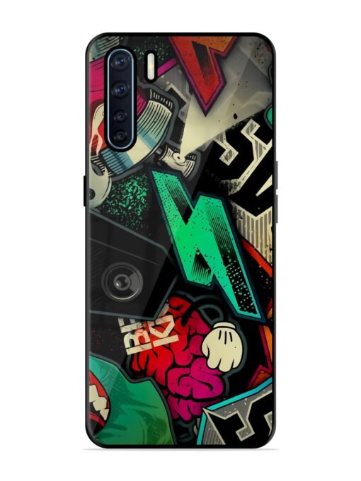 Graffiti Art Glossy Metal Phone Cover for Oppo F15 Zapvi