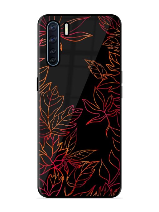 Red Floral Pattern Glossy Metal Phone Cover for Oppo F15 Zapvi