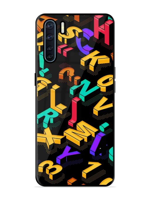 Seamless Pattern With Letters Glossy Metal Phone Cover for Oppo F15 Zapvi