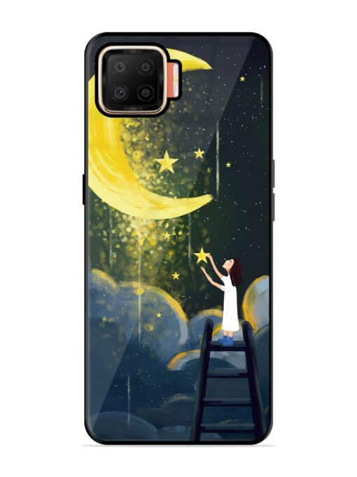 Moonlight Healing Night Illustration Glossy Metal TPU Phone Cover for Oppo F17