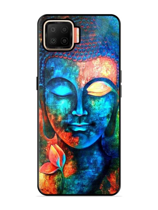 Buddha Painting Glossy Metal Phone Cover for Oppo F17 Zapvi