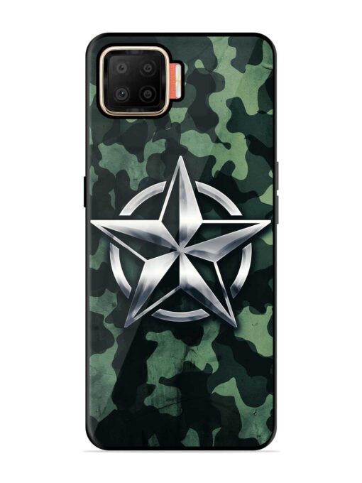 Indian Army Star Design Glossy Metal Phone Cover for Oppo F17 Zapvi