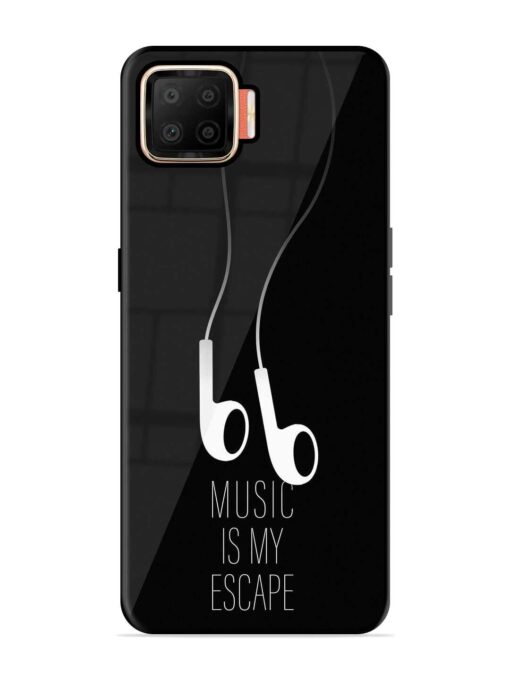 Music Is My Escape Glossy Metal Phone Cover for Oppo F17 Zapvi