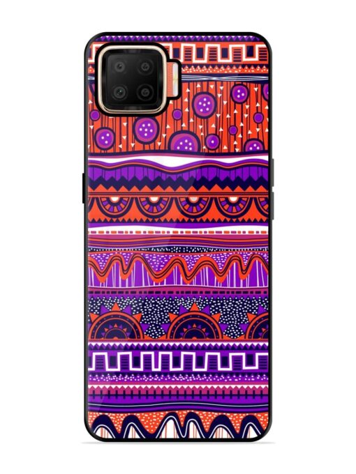 Ethnic Seamless Pattern Glossy Metal TPU Phone Cover for Oppo F17