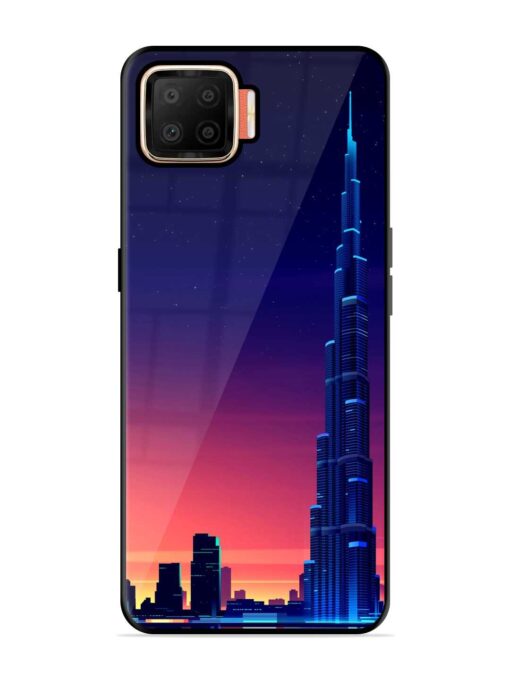 Burj Khalifa Abstract Glossy Metal Phone Cover for Oppo F17