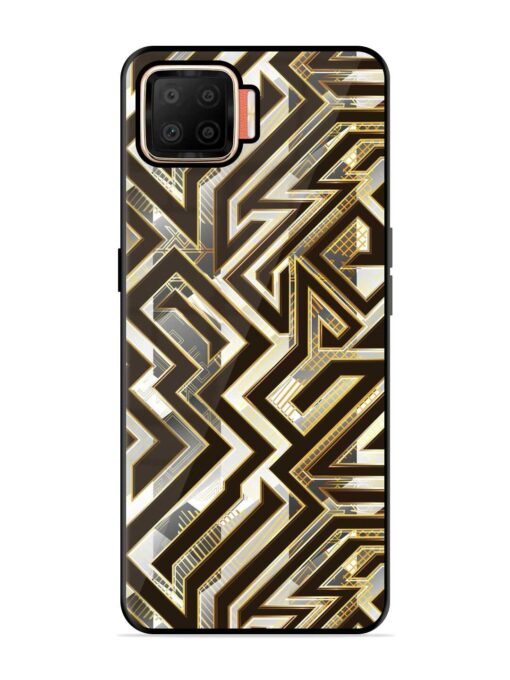 Technology Geometric Seamless Glossy Metal Phone Cover for Oppo F17 Zapvi