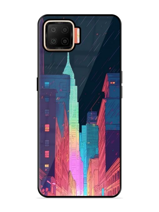 Minimal City Art Glossy Metal Phone Cover for Oppo F17 Zapvi