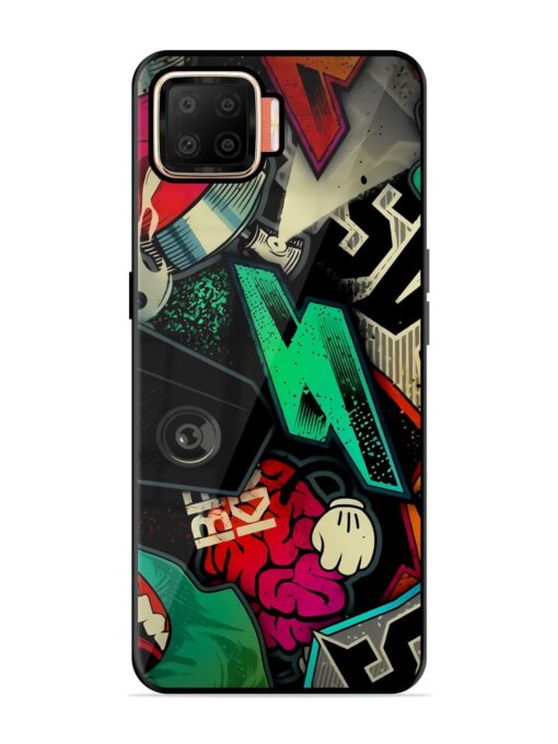 Graffiti Art Glossy Metal Phone Cover for Oppo F17