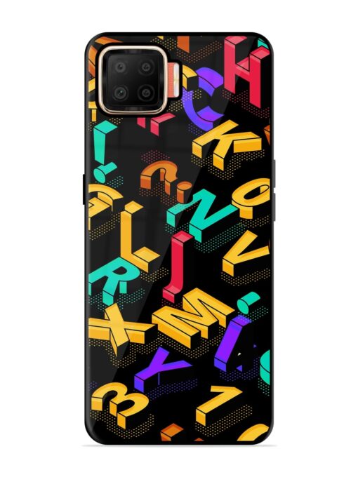 Seamless Pattern With Letters Glossy Metal Phone Cover for Oppo F17 Zapvi