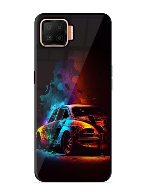 High Classic Car Art Glossy Metal Phone Cover for Oppo F17 Zapvi