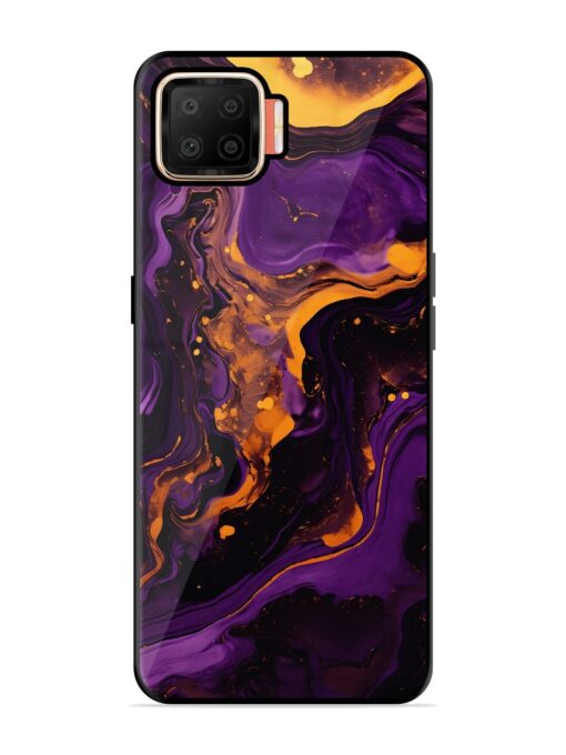 Painting Of A Purple Glossy Metal Phone Cover for Oppo F17 Zapvi