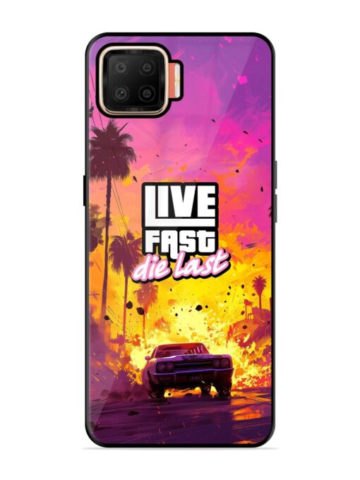 Live Fast Glossy Metal Phone Cover for Oppo F17