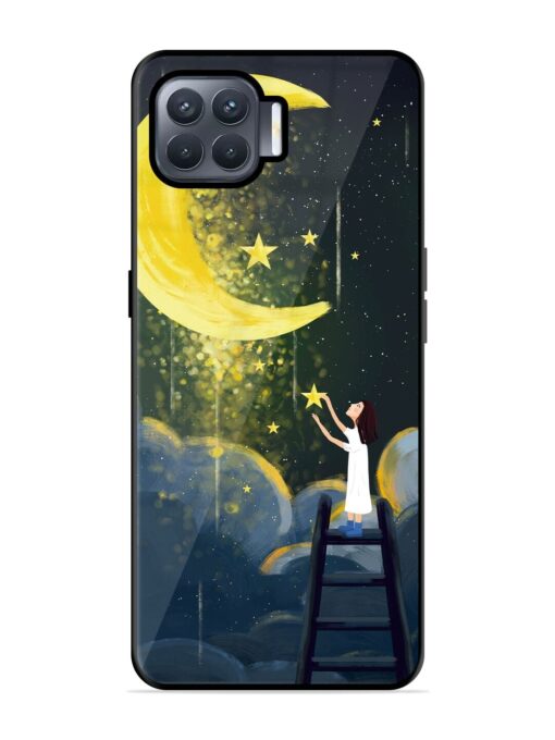 Moonlight Healing Night Illustration Glossy Metal TPU Phone Cover for Oppo F17 Pro Zapvi