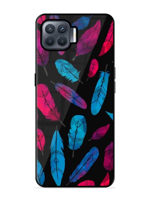 Feather Art Glossy Metal Phone Cover for Oppo F17 Pro Zapvi