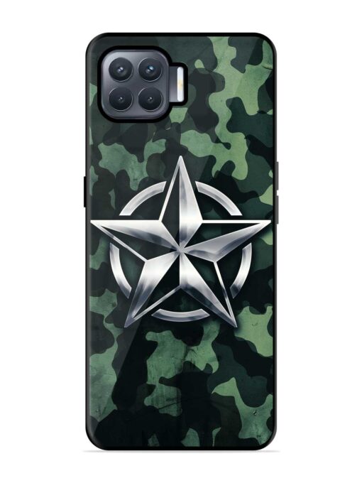 Indian Army Star Design Glossy Metal Phone Cover for Oppo F17 Pro Zapvi