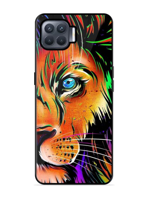 Colorful Lion Design Glossy Metal TPU Phone Cover for Oppo F17 Pro Zapvi