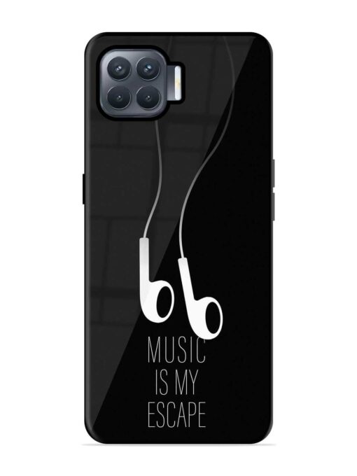 Music Is My Escape Glossy Metal Phone Cover for Oppo F17 Pro