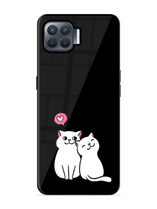 Cat Love Glossy Metal Phone Cover for Oppo F17 Pro Zapvi