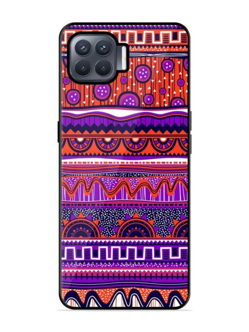 Ethnic Seamless Pattern Glossy Metal TPU Phone Cover for Oppo F17 Pro