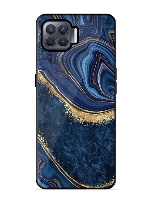 Abstract Background Blue Glossy Metal TPU Phone Cover for Oppo F17 Pro Zapvi