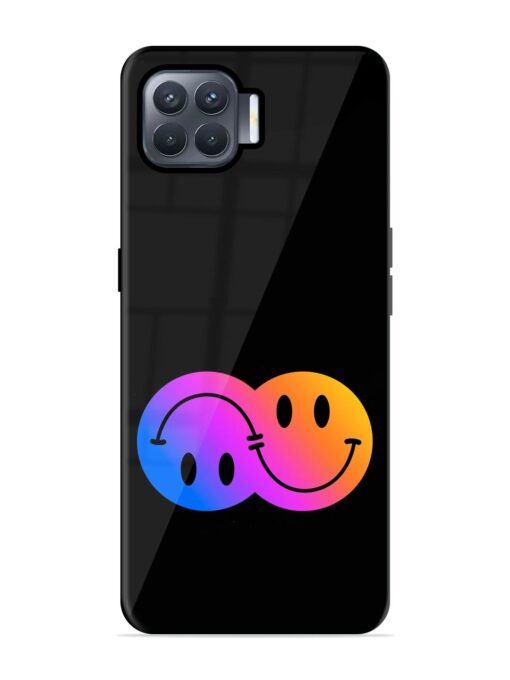 Gradient Smile Art Glossy Metal TPU Phone Cover for Oppo F17 Pro Zapvi