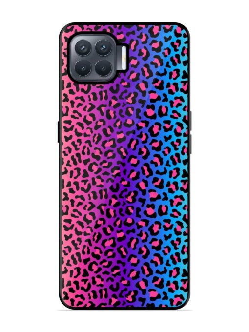 Colorful Leopard Seamless Glossy Metal Phone Cover for Oppo F17 Pro Zapvi