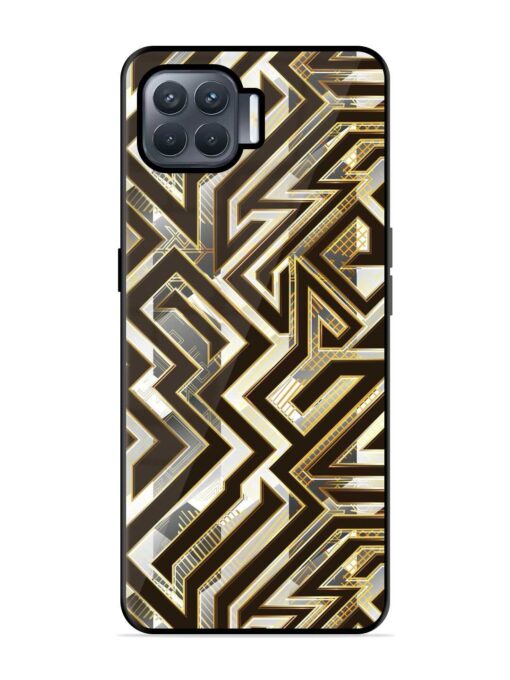 Technology Geometric Seamless Glossy Metal Phone Cover for Oppo F17 Pro Zapvi