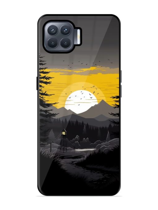 Sunset Vector Glossy Metal Phone Cover for Oppo F17 Pro