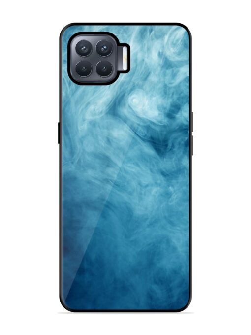 Blue Smoke Art Glossy Metal Phone Cover for Oppo F17 Pro Zapvi