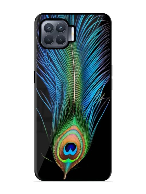 Peacock Feather Glossy Metal TPU Phone Cover for Oppo F17 Pro