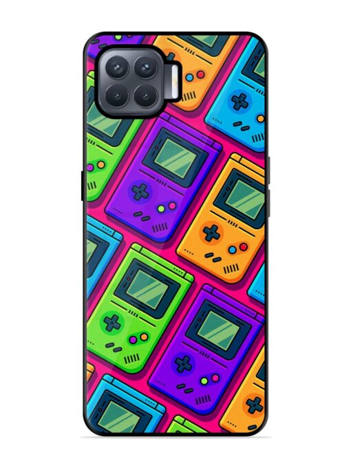 Game Seamless Pattern Glossy Metal Phone Cover for Oppo F17 Pro