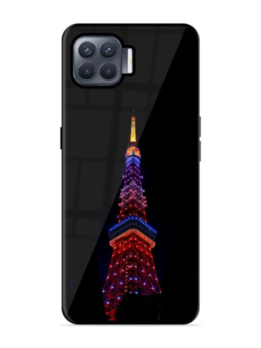 Eiffel Tower Night View Glossy Metal Phone Cover for Oppo F17 Pro