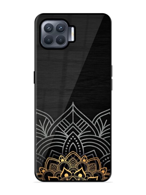 Decorative Golden Pattern Glossy Metal Phone Cover for Oppo F17 Pro Zapvi