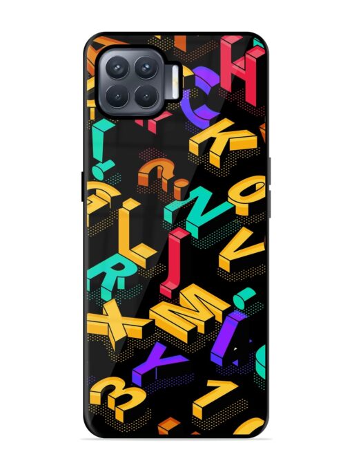 Seamless Pattern With Letters Glossy Metal Phone Cover for Oppo F17 Pro