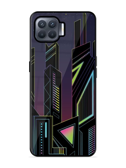 Neon Dreamscape Glossy Metal Phone Cover for Oppo F17 Pro Zapvi