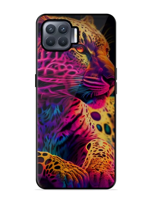 Leopard Art Glossy Metal Phone Cover for Oppo F17 Pro