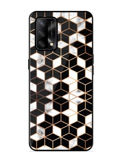 Vector Marble Texture Glossy Metal Phone Cover for Oppo F19 Zapvi