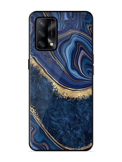 Abstract Background Blue Glossy Metal TPU Phone Cover for Oppo F19 Zapvi