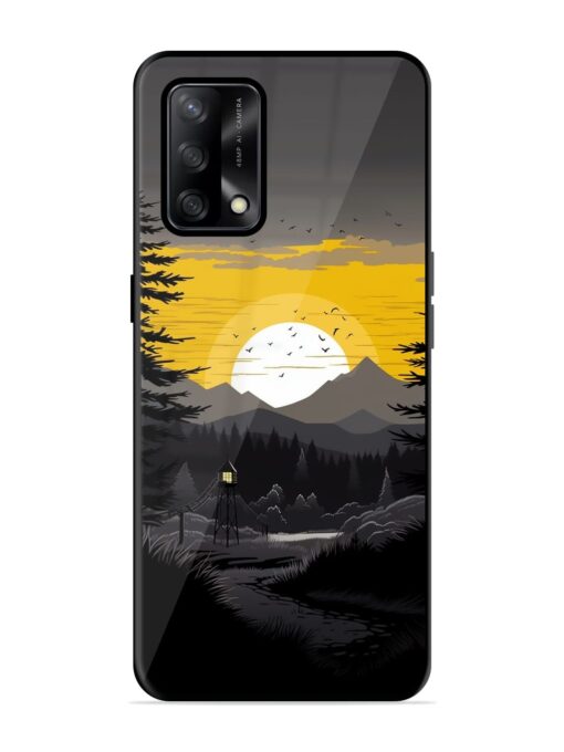 Sunset Vector Glossy Metal Phone Cover for Oppo F19