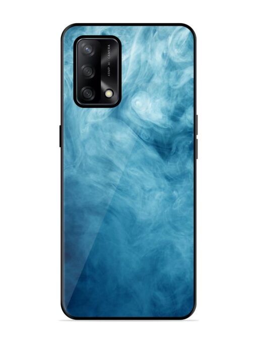 Blue Smoke Art Glossy Metal Phone Cover for Oppo F19