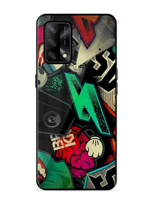 Graffiti Art Glossy Metal Phone Cover for Oppo F19 Zapvi