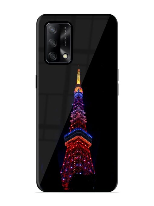 Eiffel Tower Night View Glossy Metal Phone Cover for Oppo F19 Zapvi