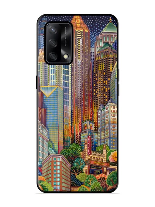 Cityscapes Art Glossy Metal Phone Cover for Oppo F19 Zapvi