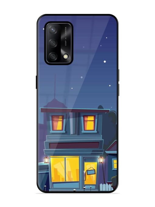 Vector Night House Glossy Metal Phone Cover for Oppo F19