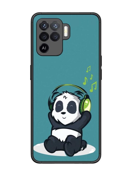 Music Panda Glossy Metal Phone Cover for Oppo F19 Pro