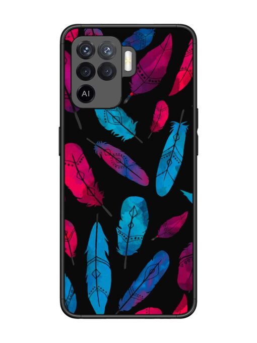 Feather Art Glossy Metal Phone Cover for Oppo F19 Pro Zapvi