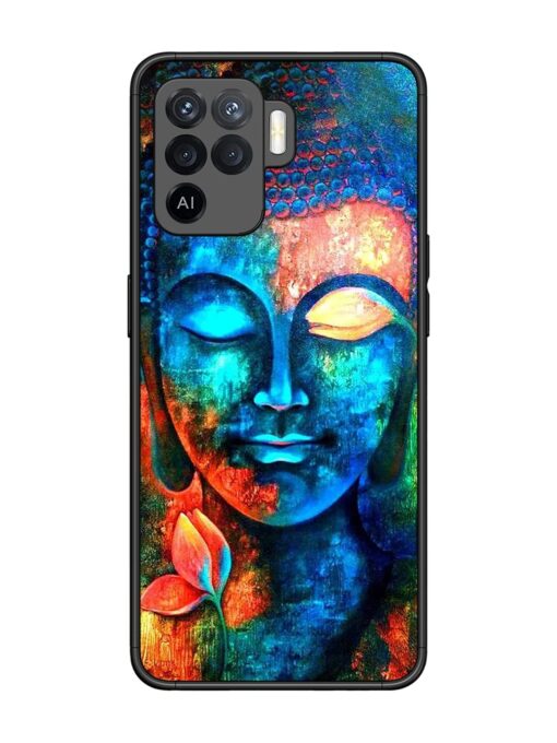 Buddha Painting Glossy Metal Phone Cover for Oppo F19 Pro Zapvi