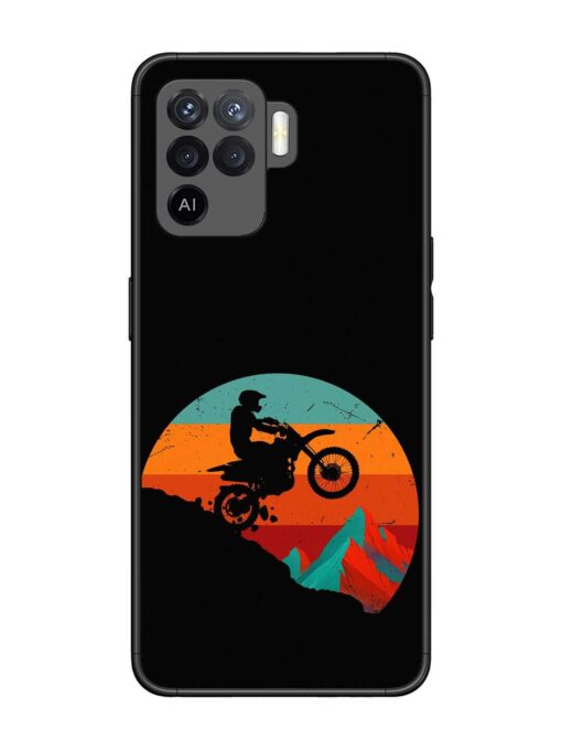 Mountain Bike Glossy Metal Phone Cover for Oppo F19 Pro