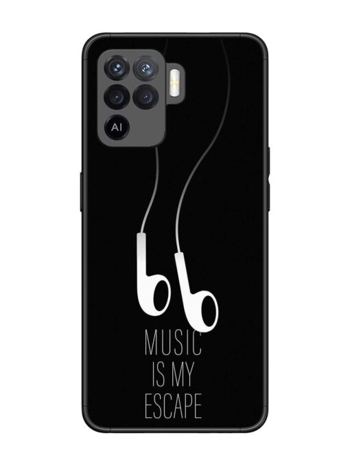 Music Is My Escape Glossy Metal Phone Cover for Oppo F19 Pro Zapvi